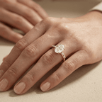 14K gold oval cut moissanite wedding ring