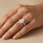 Solitaire oval moissanite engagement ring for women