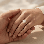 Oval solitaire moissanite ring for wedding and anniversary