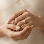 Modern oval solitaire engagement ring for her