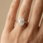 Oval moissanite ring for marriage proposal