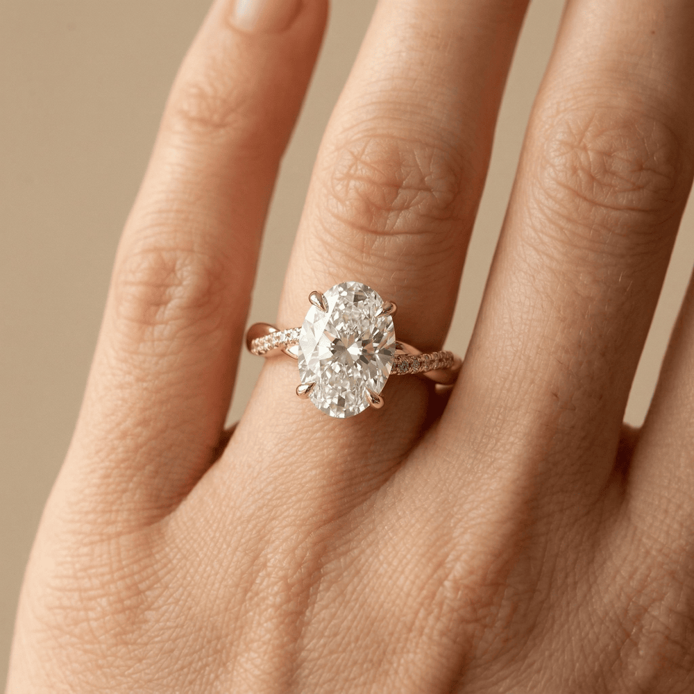 Oval moissanite ring for marriage proposal