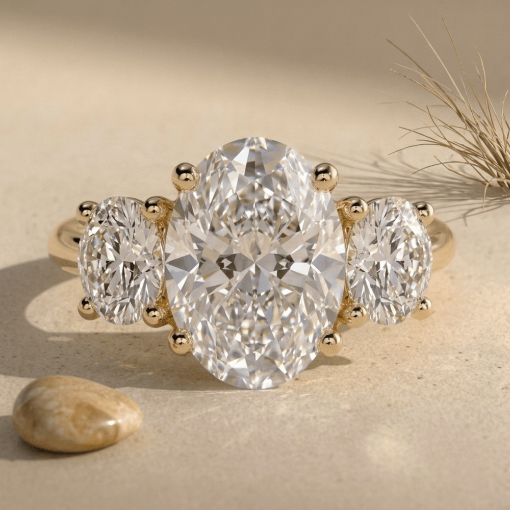 Elegant oval moissanite gold ring design