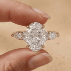Elegant three stone gold moissanite ring for women