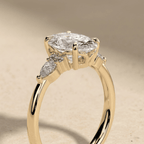 Gold oval moissanite ring for wedding proposal