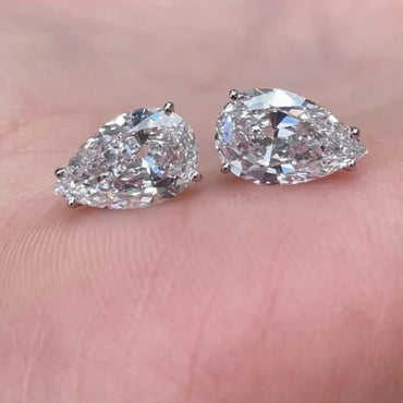 Pear Cut Lab Grown Diamond Screw Back Earring - JBR Jeweler