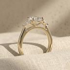 Pear Moissanite Cathedral Wedding Ring