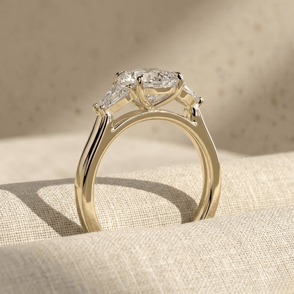 Pear Moissanite Cathedral Wedding Ring