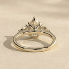 Pear Cut Three Stone Gold Engagement Ring