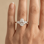 Pear Moissanite Engagement Ring with Cathedral Setting