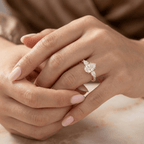 Luxury pear cut moissanite ring for wedding proposal