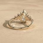 14K gold pear cut moissanite ring for wedding and engagement