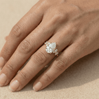 Pear moissanite wedding ring for modern brides