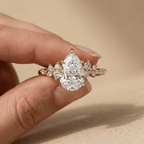 Pear cut moissanite ring for anniversary gift