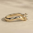 Modern pear cut moissanite ring for women