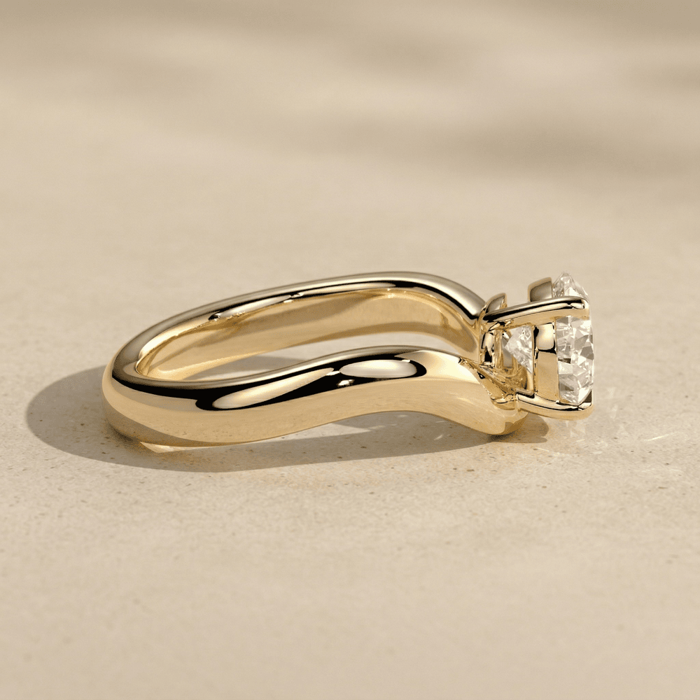 Modern pear cut moissanite ring for women