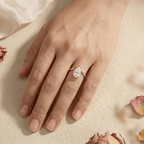 10K gold pear moissanite proposal ring for her