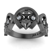 Polished Three Heart Sterling Silver Claddagh Ring - JBR Jeweler