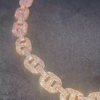 14 MM 20 Inches VVS Round Moissanite Diamond Cuban link Chain S925 Rapper chain