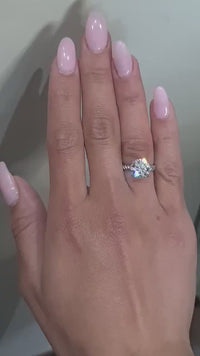 3CT Round Cut Certified Lab-Grown Diamond Swirl Engagement Ring