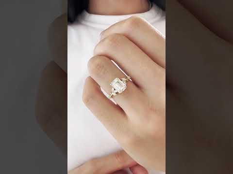 3.70 CT Lab Grown Emerald Cut Diamond Engagement Ring Video