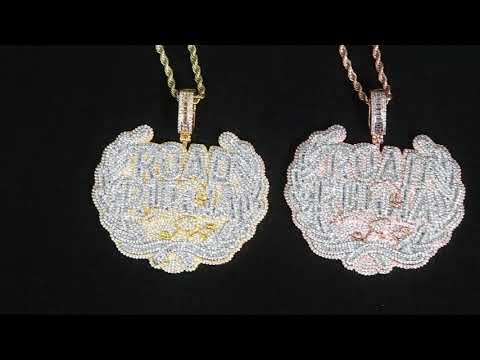 Road Runna Badge Baguette & Round Moissanite Diamond Hip Hop Pendant