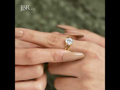 Double Band Round Lab Grown Diamond Engagement Ring