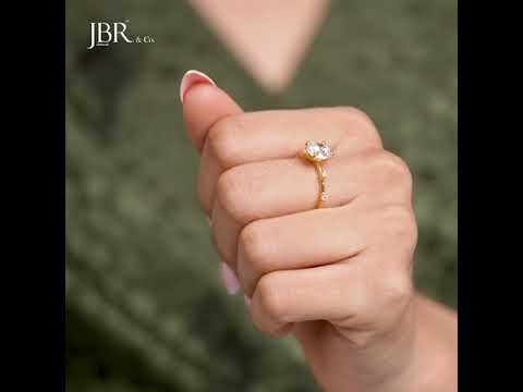 Knife edge Round Cut Lab Grown Diamond Engagement Ring