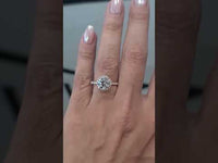 1.00Ct Round Shaped Lab Grown Diamond Halo Style Engagement Ring