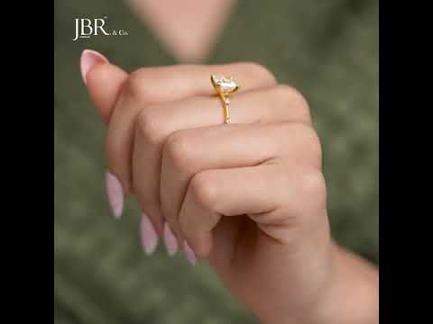 Knife edge Princess Cut Lab Grown Diamond Engagement Ring