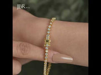 14k Solid Gold Classic Moissanite Bezel Diamond Tennis Bracelet