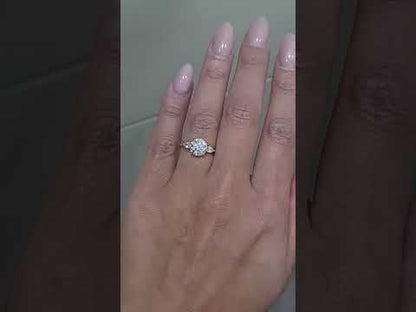 2CT Round Cut Three Stone Moissanite Engagement Promise Ring