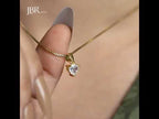 14K Solid Gold 1 Carat Heart Cut Moissanite Diamond Solitaire Pendant Necklaces for Women