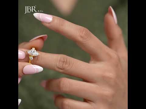 Trellis Three Stone Marquise Lab Diamond Ring