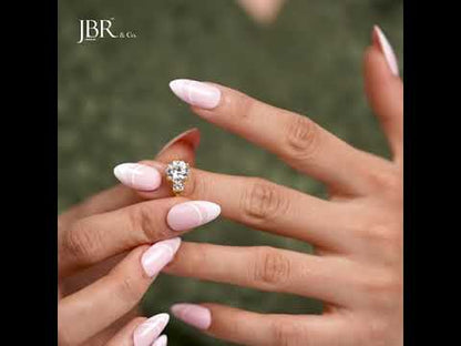 Bague de fiançailles à trois pierres rondes et diamants cultivés en laboratoire, vigne torsadée