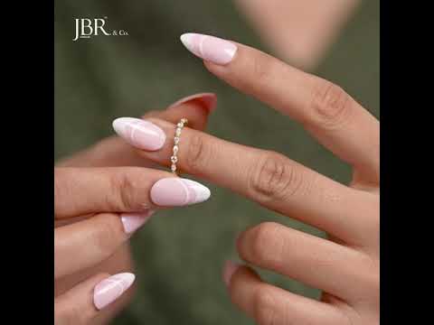 Alternative Round and Marquise Lab Diamond Wedding Band