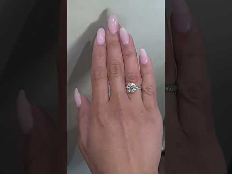 3CT Round Cut Certified Lab-Grown Diamond Swirl Engagement Ring Video