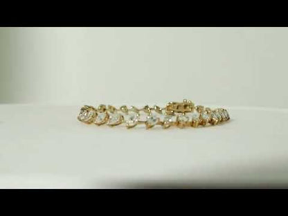 14k Solid Gold Pear/Marquise Tennis Bracelet