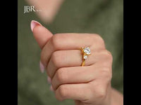 Twisted Three Stone Heart Moissanite Diamond Engagement Ring