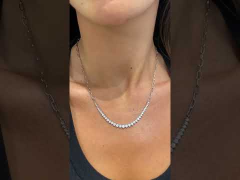 14k Solid Gold Round Cut Lab Diamond Paper Clip Chain Choker Necklace Gift for Anniversary