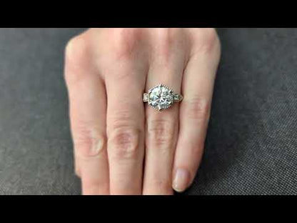 5 CT Round Cut Vintage Lab Diamond Engagement Ring Art Deco with Filigree Design  Wedding Ring