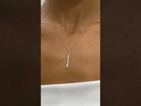 14k Solid Gold Bezel Setting, Baguette Cut Lab grown Diamond Bar Necklace , Bridal Jewelry