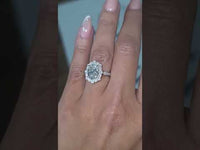 1.00Ct Oval Lab Diamond Vintage Milgrain Halo Engagement Ring