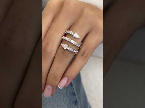 14K White Gold Wrap Around Cocktail Ring Video