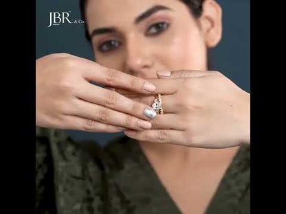 Bague de mariage en diamant moissanite à grappes de taille ovale avec bande