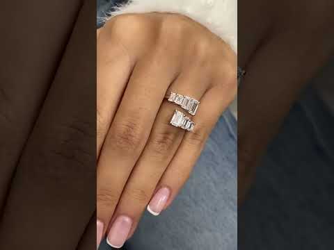 2.99 Carat Emerald Cut Lab Grown Diamond Wrap Ring Video