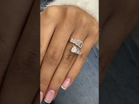 1,00 Karat Asscher-Verlobungsring mit im Labor gezüchtetem Diamanten und Marquise-Akzent