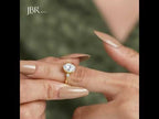 Three Stone Oval Cut Lab Grown Diamond Engagement Ring