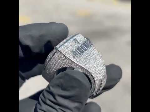 Full Ice out Championship Portrait Custom Made Hip Hop Style Ring