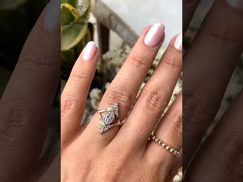 1.90 CT Marquise Diamond Bezel Set Engagement Ring Unique Vintage Art Deco Design Audrey Collection